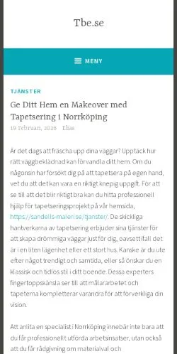 Preview of the Tbe.se website, a media outlet in Sweden for sponsored articles