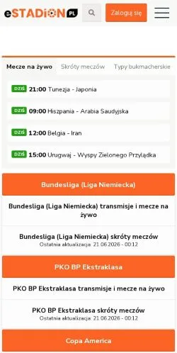Podgląd witryny Estadion, medium z kraju Polska do artykułów sponsorowanych