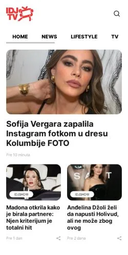 Anteprima del sito IDJ TV, media di Serbia per articoli sponsorizzati