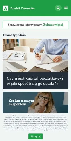 스폰서 기사용 폴란드 매체 Poradnik Pracownika 사이트 미리보기