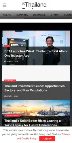 Podgląd witryny Thailand Business News, medium z kraju Wielka Brytania do artykułów sponsorowanych
