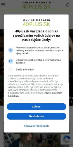 Forhåndsvisning af 40plus, medie fra Slovakiet til sponsorerede artikler