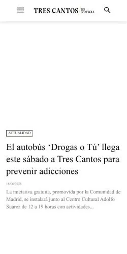 Anteprima del sito Tres Cantos Es Noticia, media di Spagna per articoli sponsorizzati