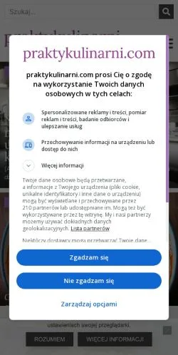 Podgląd witryny Praktykulinarni, medium z kraju Polska do artykułów sponsorowanych