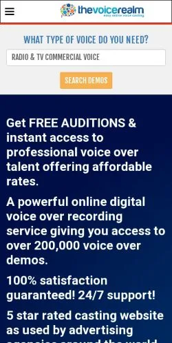 Anteprima del sito The Voice Realm, media di Stati Uniti per articoli sponsorizzati