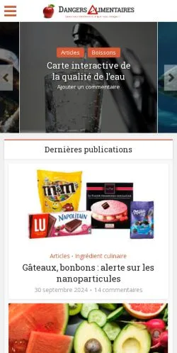 Podgląd witryny Dangers Alimentaires, medium z kraju Francja do artykułów sponsorowanych