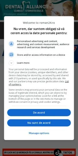 スポンサード記事向けのルーマニアメディア、Roman24のサイトプレビュー