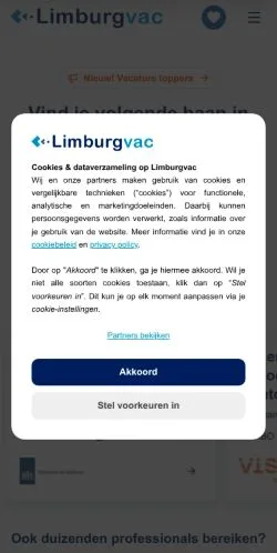 Podgląd witryny Limburgvac, medium z kraju Holandia do artykułów sponsorowanych