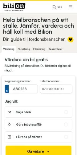 Preview of the Bilion website, a media outlet in Sweden for sponsored articles