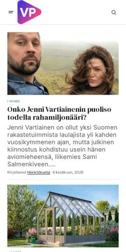 Podgląd witryny Viihdepäivä, medium z kraju Finlandia do artykułów sponsorowanych