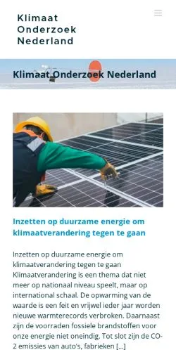 Pré-visualização do site Klimaat Onderzoek Nederland, meio de Países Baixos para artigos patrocinados