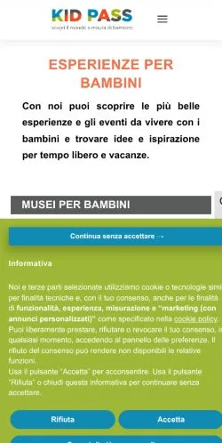 Vorschau der Website Kid Pass, Medium aus Italien für gesponserte Artikel