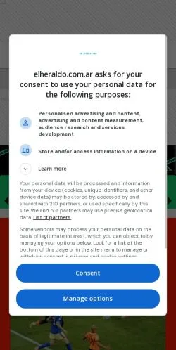 Anteprima del sito El Heraldo, media di Argentina per articoli sponsorizzati