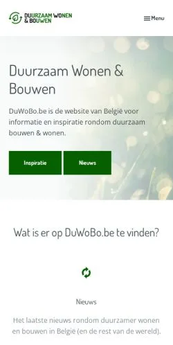 Podgląd witryny Duurzaam Wonen & Bouwen, medium z kraju Belgia do artykułów sponsorowanych