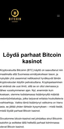 Anteprima del sito Bitcoin Kasinot Suomessa Opas, media di Finlandia per articoli sponsorizzati