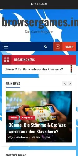 Vorschau der Website Das Gamin Magazin, Medium aus Deutschland für gesponserte Artikel