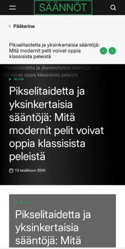 스폰서 기사용 핀란드 매체 Säännöt 사이트 미리보기