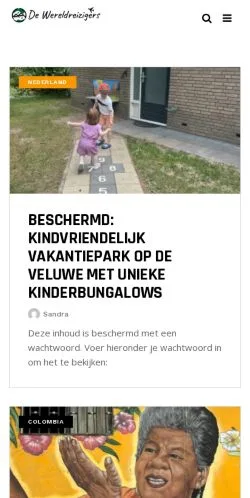스폰서 기사용 네덜란드 매체 De Wereldreizigers 사이트 미리보기