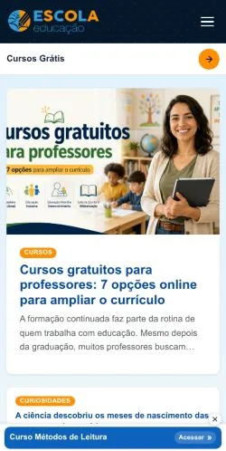 Podgląd witryny Escola Educação, medium z kraju Brazylia do artykułów sponsorowanych