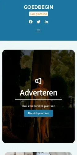 Voorbeeld van de site Goedbegin.be, medium uit België voor gesponsorde artikelen