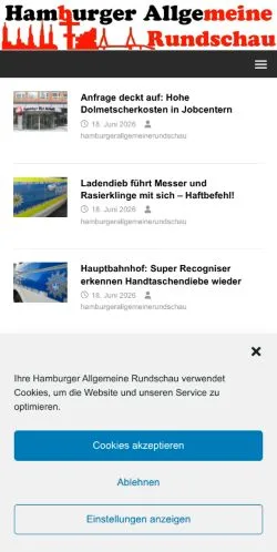 Anteprima del sito Hamburger Allgemeine Rundschau, media di Germania per articoli sponsorizzati