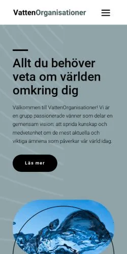 Anteprima del sito VattenOrganisationer, media di Svezia per articoli sponsorizzati
