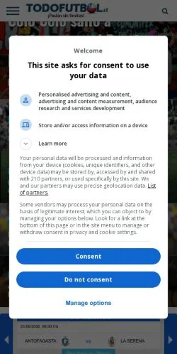 Anteprima del sito Todofutbol, media di Spagna per articoli sponsorizzati