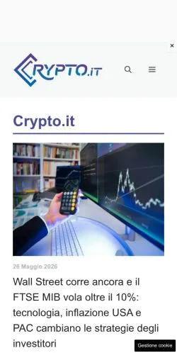 Preview of the Crypto.it website, a media outlet in Italy for sponsored articles