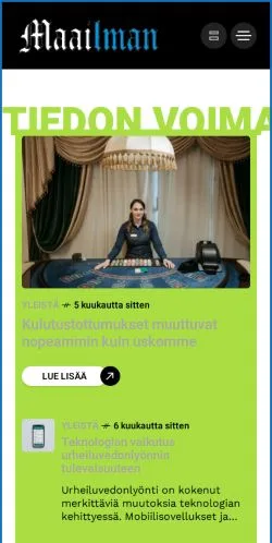 Voorbeeld van de site Maailman, medium uit Finland voor gesponsorde artikelen