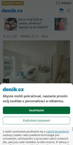 スポンサード記事向けのチェコメディア、Deníkのサイトプレビュー