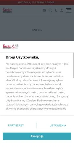 Anteprima del sito 24Kurier, media di Polonia per articoli sponsorizzati