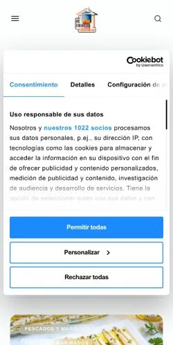 Anteprima del sito El Cocinero Casero, media di Spagna per articoli sponsorizzati