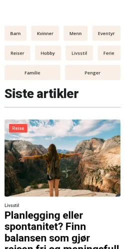 Forhåndsvisning af feriedag.com, medie fra Norge til sponsorerede artikler
