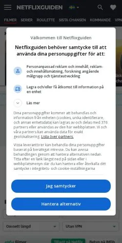 Anteprima del sito Netflixguiden, media di Svezia per articoli sponsorizzati