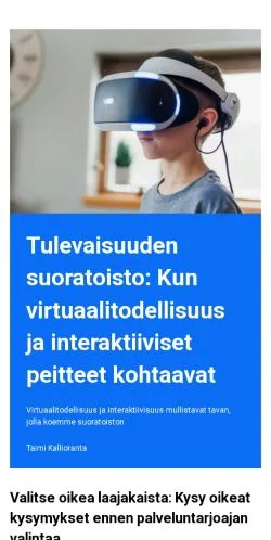 Podgląd witryny perusverkko.fi, medium z kraju Finlandia do artykułów sponsorowanych