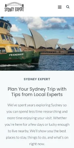 Sponsorlu makaleler için Avustralya medyası Sydney Expert sitesinin önizlemesi