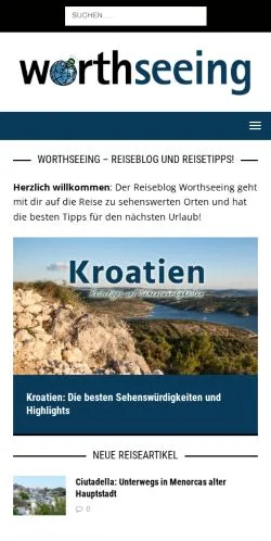 Pré-visualização do site Worthseeing, meio de Alemanha para artigos patrocinados