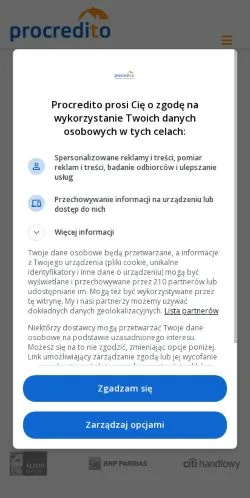 スポンサード記事向けのポーランドメディア、Procreditoのサイトプレビュー