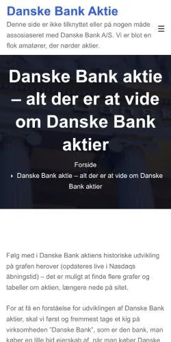 Anteprima del sito Danske Bank Aktie, media di Danimarca per articoli sponsorizzati