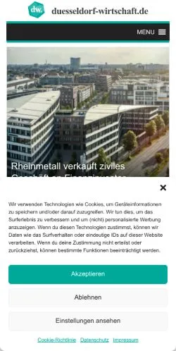 Podgląd witryny duesseldorf-wirtschaft, medium z kraju Niemcy do artykułów sponsorowanych