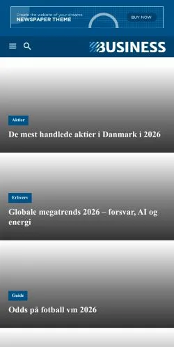 Podgląd witryny Erhvervsposten, medium z kraju Dania do artykułów sponsorowanych