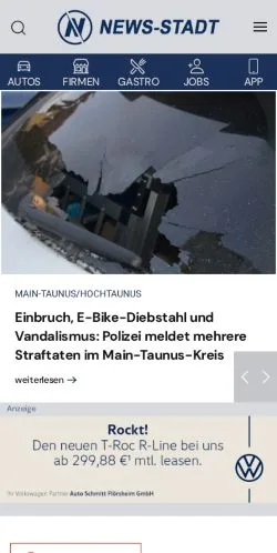 Anteprima del sito News-Stadt, media di Germania per articoli sponsorizzati