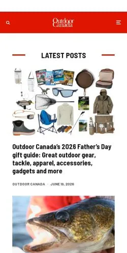Podgląd witryny Outdoor Canada, medium z kraju Kanada do artykułów sponsorowanych