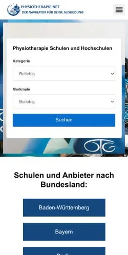 Anteprima del sito Physiotherapie Ausbildung Studium, media di Germania per articoli sponsorizzati