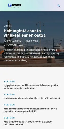 스폰서 기사용 핀란드 매체 Rakenna Oikein 사이트 미리보기