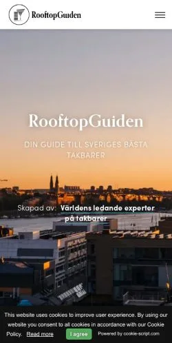 Vista previa del sitio Rooftopguiden, medio de Suecia para artículos patrocinados
