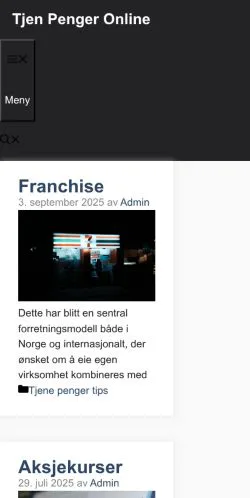 Anteprima del sito Tjen Penger Online, media di Norvegia per articoli sponsorizzati