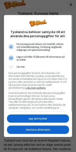 Podgląd witryny Tyskland, medium z kraju Szwecja do artykułów sponsorowanych