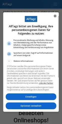 Podgląd witryny Alltagz, medium z kraju Niemcy do artykułów sponsorowanych