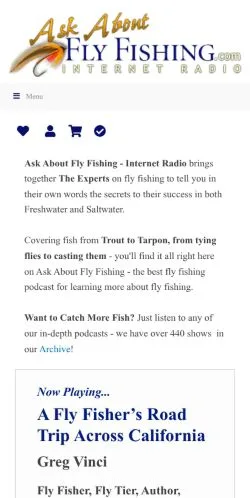 Voorbeeld van de site Ask About Fly Fishing, medium uit Verenigde Staten voor gesponsorde artikelen